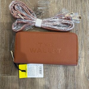 The Wallet Zip-Around Crossbody Wallet in Cognac Brown
